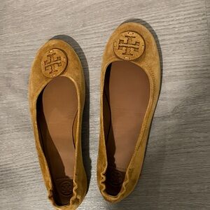 Tory Burch Camel Suede Flats